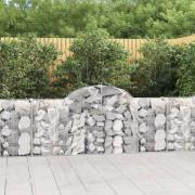 vidaXL Gabion bågformad 200x30x80/100 cm galvaniserat järn