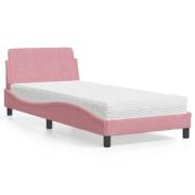 vidaXL Bed with Mattress "Dover" Pink 80x200 cm Velvet