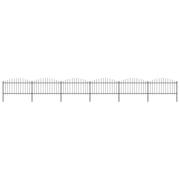 vidaXL Trädgårdsstaket med spjuttopp stål (1,25-1,5)x10,2 m svart