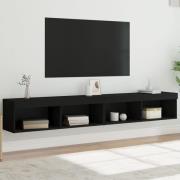 vidaXL Tv-bänk med LED-belysning 2 st svart 100x30x30 cm