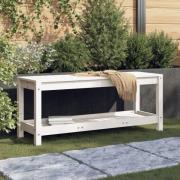 vidaXL Trädgårdsbänk vit 108x35x45 cm massiv furu