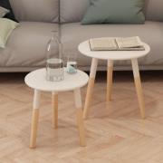 vidaXL Sidobord 2 st massiv furu vit