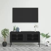 vidaXL Tv-bänk svart 105x35x50 cm stål