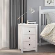 vidaXL Sängbord vit 40x35x61,5 cm massiv furu
