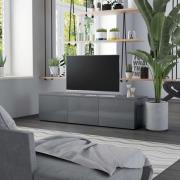 vidaXL TvS-bänk grå högglans 120x34x30 cm konstruerat trä