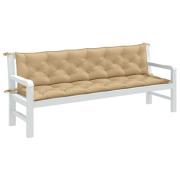 vidaXL Bänkdyna 2 st melerad beige 200x50x7 cm tyg