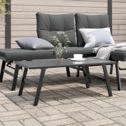 vidaXL Soffbord för trädgård svart 90x45x35 cm pulverlackerat stål