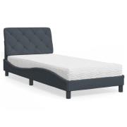 vidaXL Bed with Mattress Dark Grey 90x190 cm Velvet