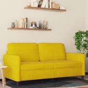 vidaXL 2-sitssoffa gul 140 cm sammet