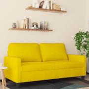 vidaXL 2-sitssoffa gul 140 cm sammet
