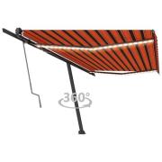 vidaXL Automatisk markis med vindsensor & LED 500x350 cm orange/brun