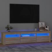 vidaXL Tv-bänk med LED-belysning sonoma ek 180x35x40 cm