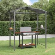 vidaXL Tak för grill med sidohyllor antracit 210x114x230 cm stål