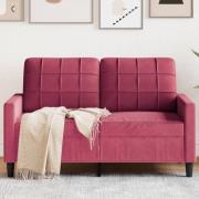 vidaXL 2-sitssoffa vinröd 120 cm sammet