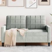 vidaXL 2-sitssoffa ljusgrå 120 cm sammet