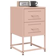 vidaXL Sängbord 2 st rosa 36x39x60,5 cm stål