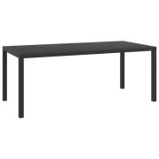 vidaXL Trädgårdsbord svart 185x90x74 cm aluminium och WPC