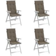 vidaXL Stolsdynor högt ryggstöd 4 st melerad taupe 120x50x4 cm tyg