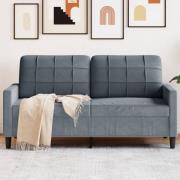 vidaXL Soffa 2-sits mörkgrå 140 cm sammet