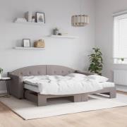 vidaXL Dagbädd utdragbar med madrasser taupe 90x200 cm tyg