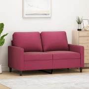 vidaXL 2-sitssoffa vinröd 120 cm sammet