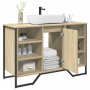 vidaXL Tvättställsskåp sonoma-ek 91x35x60 cm konstruerat trä