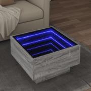 vidaXL Soffbord med LEDs grå sonoma 50x50x30 cm konstruerat trä