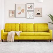 vidaXL 3-sitssoffa gul 210 cm sammet
