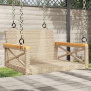 vidaXL Gungbänk beige 63x62x40 cm konstrotting