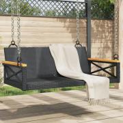 vidaXL Gungbänk svart 109x62x40 cm konstrotting