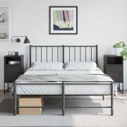 vidaXL Sängbord 2 st svart 36x39x78 cm stål