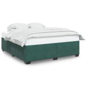 vidaXL Sängram utan madrass mörkgrön 180x200 cm sammet