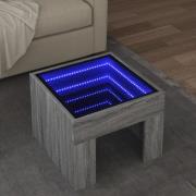 vidaXL Soffbord med Infinity LEDs grå sonoma 40x40x30 cm