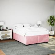 vidaXL Sängram rosa 160x200 cm sammet