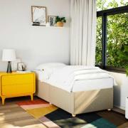 vidaXL Sängram utan madrass cremefärgad 90x200 cm tyg