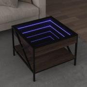 vidaXL Soffbord med Infinity LEDs brun ek 50x50x38 cm