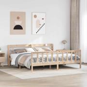 vidaXL Sängram utan madrass 200x200 cm massiv furu