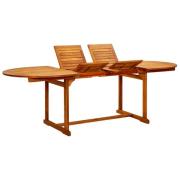 vidaXL Trädgårdsbord (160-240)x100x75 cm massivt akaciaträ