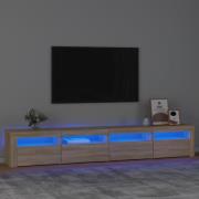 vidaXL Tv-bänk med LED-belysning sonoma ek 240x35x40 cm