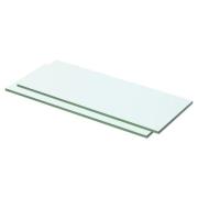 vidaXL Hyllplan 2 st glas genomskinlig 50x15 cm