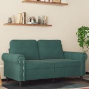 vidaXL Soffa 2-sits mörkgrön 120 cm sammet