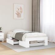 vidaXL Sängram vit 90x190 cm konstruerat trä