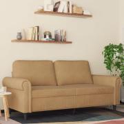 vidaXL Soffa 2-sits brun 140 cm sammet