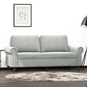 vidaXL 2-sitssoffa ljusgrå 140 cm sammet