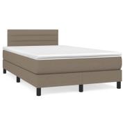 vidaXL Ramsäng med madrass & LED taupe 120x190 cm tyg