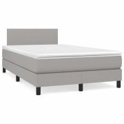 vidaXL Ramsäng med madrass ljusgrå 120x190 cm tyg