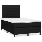 vidaXL Ramsäng med madrass & LED svart 120x190 cm tyg