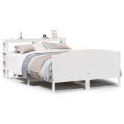 vidaXL Sängram utan madrass vit 150x200 cm massiv furu