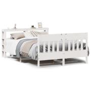 vidaXL Sängram utan madrass vit 135x190 cm massiv furu