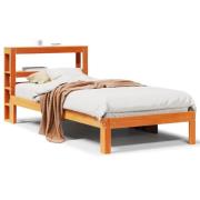 vidaXL Sängram utan madrass vaxbrun 75x190 cm massiv furu